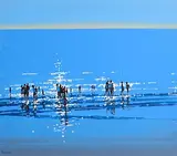 Summer in Shallow Water by John Morris, oil on board, sold Nov 2022