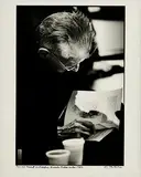 Samuel Beckett, Riverside Studio, London by John Minihan, 1984, silver gelatin print - numbered 4 from an edition of 4 artist's proofs, sold Nov 2022