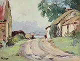 Ann Primrose Jury, Old Cottage Along the Atlantic Drive, near Downings, oil on canvas board