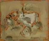 Basil Blackshaw, Tractor, oil on board
