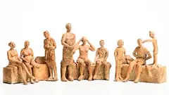 Fran Lambkin, Ready for the Swim, 2021, unique bronze triptych