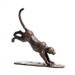 Snow Leopard by Mark Rode, bronze - numbered 3 from and edition of 7, sold Nov 2022