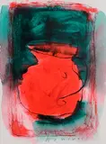 Neil Shawcross, Red Jug, mixed media on paper