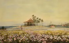 Andrew Nicholl, A View of Galle, Sri Lanka, watercolour on paper