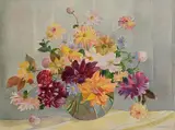 Moyra Barry, Still Life - Vase of Summer Flowers, oil on canvas