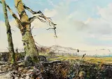 Winter Landscape by Arthur K. Maderson, oil on board, sold Nov 2022