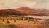Alexander Williams, The Corn Harvest, oil on canvas board