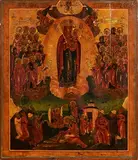 19th Century Russian Icon, Mother of God, tempera on wood