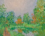 Evening Light by Desmond Carrick, oil on board, offered Nov 2022