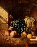 William D. Duffield, Still Life - Fruits and Pumpkin, oil on canvas