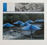Christo, The Umbrellas, serigraph of plans for the 'Umbrellas' project - printed by Edition Domberger, Germany