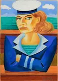 Graham Knuttel, The Sailor, pastel on paper