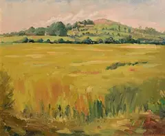 John Dinan, Towards Feltrim, oil on board