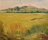 John Dinan, Towards Feltrim, oil on board