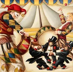 Edgar Barrios Peruvian, Circus Series, oil on canvas