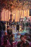 Gerry Glynn, College Green, Dublin, oil on canvas board