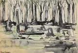 Gladys Maccabe, Yeats' Grave, watercolour on paper