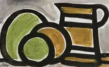 Still Life - Fruit and Jug by Markey Robinson, gouache on paper, sold Nov 2022