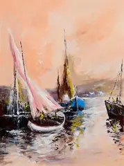 Niall Campion, Boats at Kinsale, Co. Cork, 2022, oil on canvas