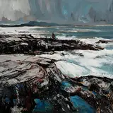 Rock Landing, West Donegal by J.P. Rooney, oil on board, sold Nov 2022