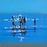Along the Shore by John Morris, oil on board, sold Nov 2022