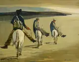 Men of Aran by Cecil Maguire, oil on board, sold Nov 2022