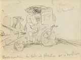 Jack Butler Yeats, Tic Tac Man, pencil on paper
