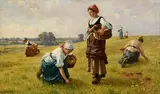 William Banks Fortescue, Gathering Cowslips, oil on canvas