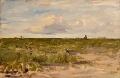 Across the Bent by Nathaniel Hone, oil on board, sold Nov 2022