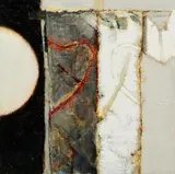 John Shinnors, Jessie's Hearted Scarecrow and Moon, oil on canvas
