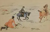 Edith Somerville 'Ce', A Horse! A Horse!, gouache and charcoal on paper