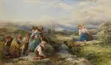 Francis William Topham, The Faggot Gathers, 1860, watercolour on paper