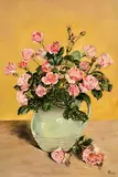 Margaret Clarke, Still Life - Jug of Roses, oil on board