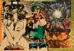 Patrick Graham, Good Trip Bad Trip All in Together, 1971, mixed media on paper