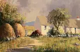 Irish Farmstead, Co. Donegal by George K. Gillespie, oil on canvas, sold Nov 2022