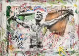 Thierry Guetta, Conor McGregor with Irish Flag, 2017, unique giclee on canvas - hand embellished with acrylic