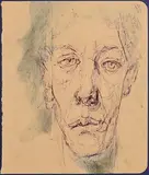 Edward McGuire, Self Portrait, 1986, pen and wash on paper