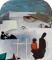 Patrick Pye, Golgotha, oil on copper