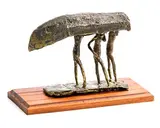 Edward Delaney, Launching the Currach, unique bronze on wooden base
