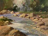 On the River Moy, Connemara by George K. Gillespie, oil on canvas, offered Nov 2022
