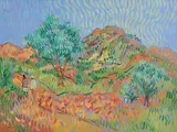 Desmond Carrick, Stroll by the Olive Grove, oil on canvas board