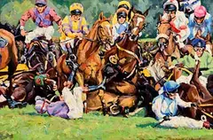 All in a Heap, Fairyhouse by James S. Brohan, oil on canvas, sold Nov 2022