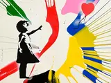 Thierry Guetta, Balloon Girl, 2020, unique silkscreen and mixed media on wove paper