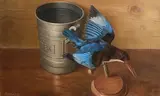 Patrick Hennessy, Champagne Bucket and Kingfisher, oil on canvas