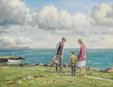 Charles McAuley, A Fishy Story, oil on canvas