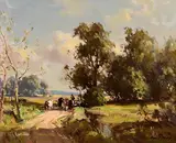 Herding them Home in the Mournes by Frank McKelvey, oil on canvas, sold Sep 2022