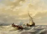 Hendrik Adolf Schaep Belgian, Returning to Port, 1859, oil on canvas