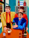 Graham Knuttel, Watching, oil on canvas