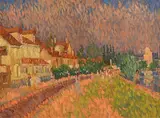 Evening on the Promenade by Desmond Carrick, oil on canvas board, offered Sep 2022
