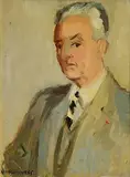 Norah McGuinness, Portrait of a Gentleman, oil on board